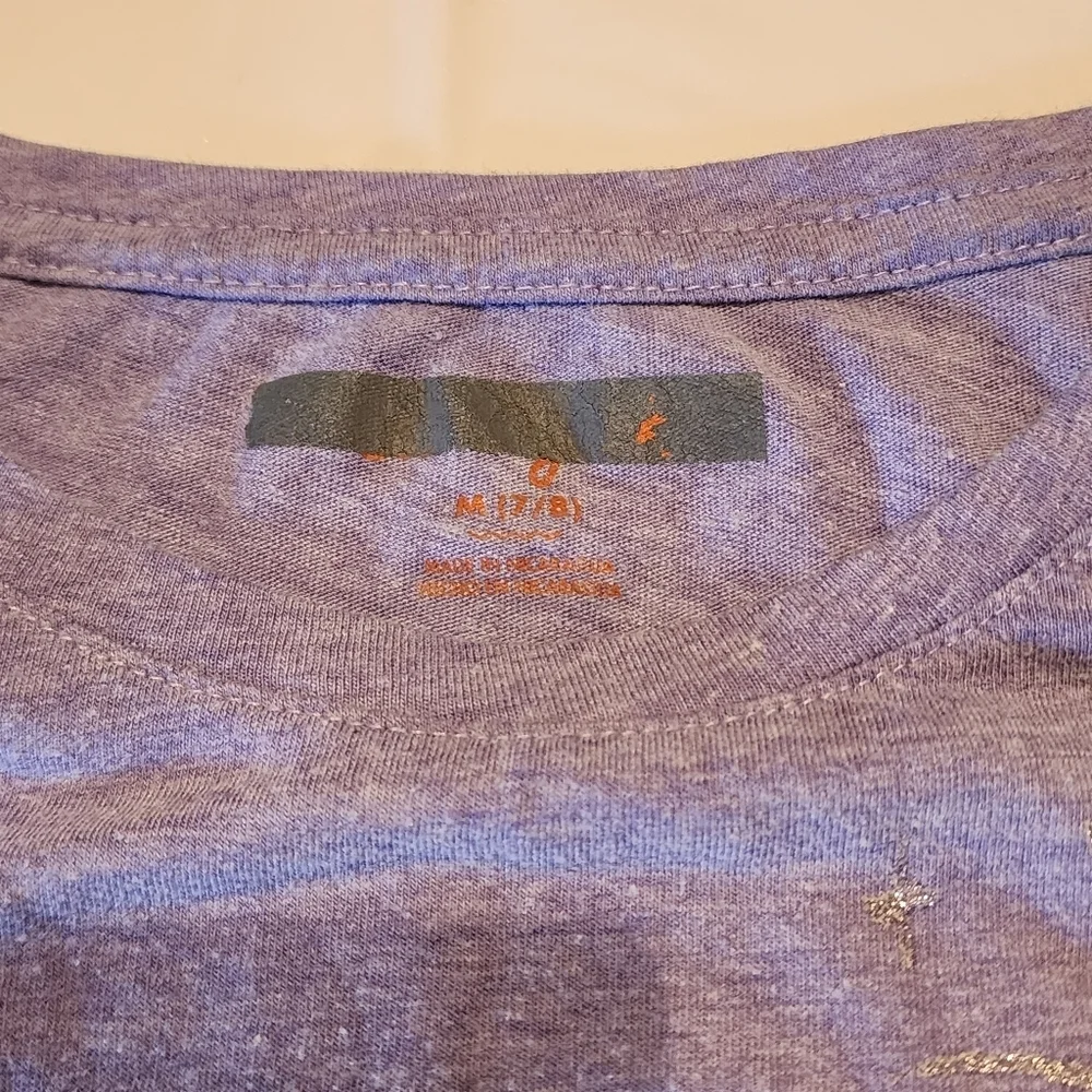 Cat & Jack Girls Narwhal Long Sleeve Shirt | Size 7/8 (M) | Purple Blue Graphic